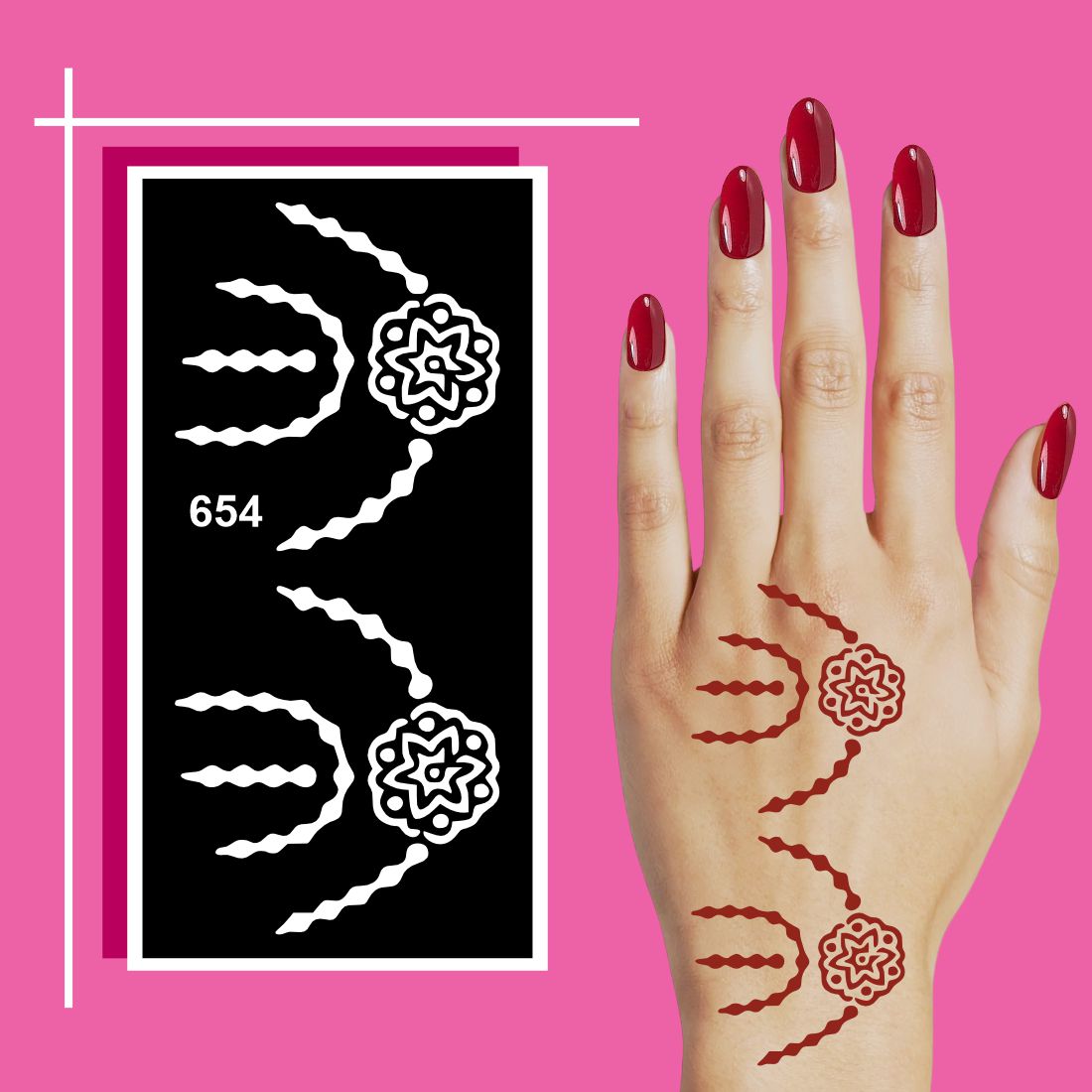 Reusable Mehndi Stencil Templates for Consistent Designs For Kids & Adults Both Sticker