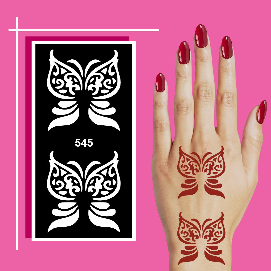 Bold Flower and Vine Style Mehndi Stencil Stickers for Quick Glam Look