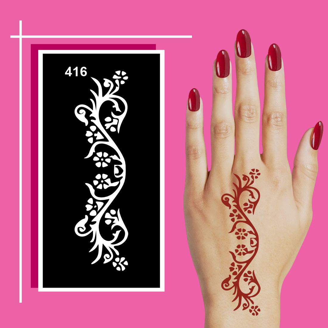 Traditional and Trendy Mehndi Stencil Sticker Pack for All Ages For Kids & Adults Both Sticker