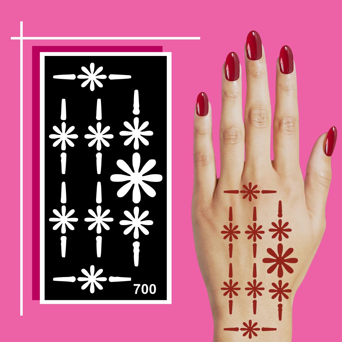 Creative Floral Mehndi Stencil for Beginners and All Age Artistic Fun