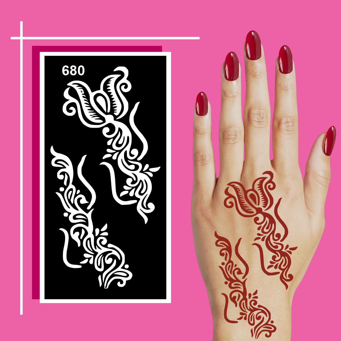 Beautiful Edge Mehndi Stencil Stickers for Clean Application