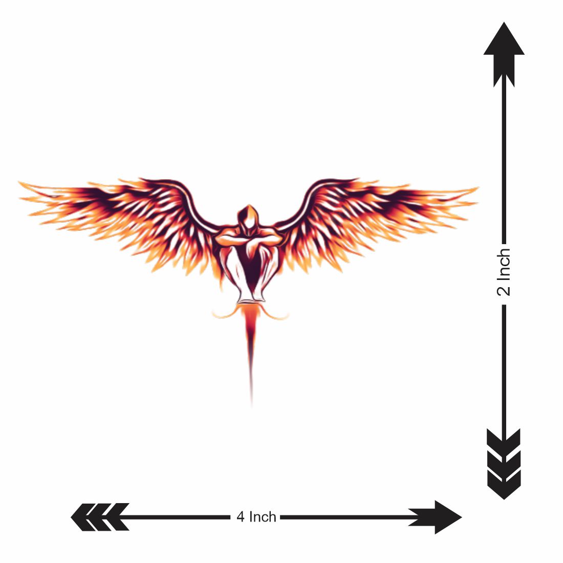 Temporary Tattoowala Men with Wings Tattoo on Hand Waterproof Temporary Body Tattoo