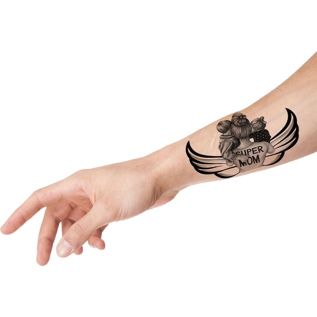 Temporary Tattoowala Super Mom with Baby Tattoo on Hand Waterproof Temporary Body Tattoo