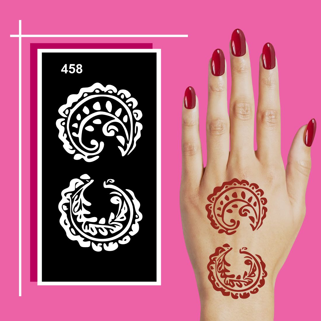 Quick Use Henna Stencils for Art at Home For Kids & Adults Both Sticker