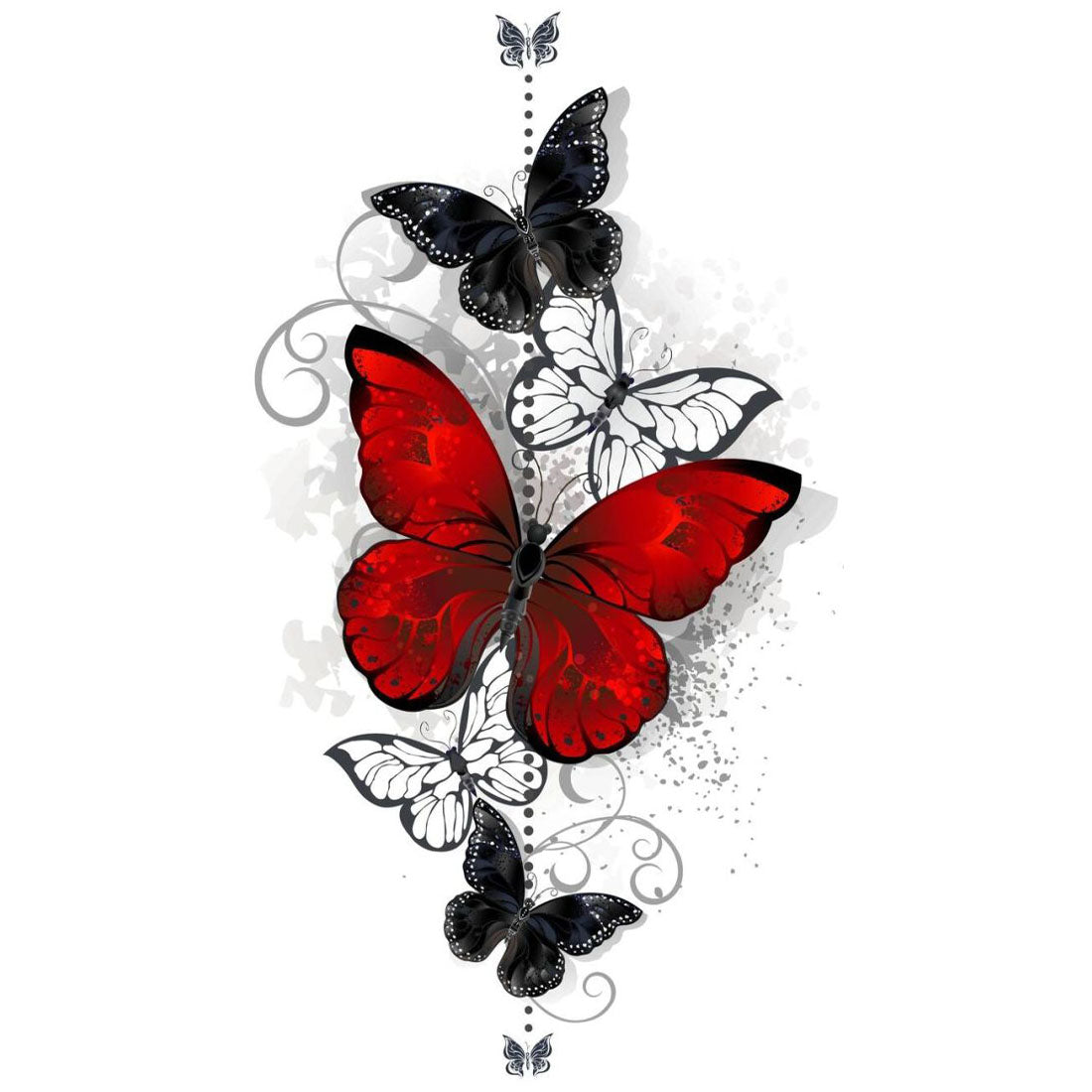 Temporary Tattoowala Butterfly With Black Trible Design Colourful Temporary Tattoo for Men and Women Waterproof Sticker