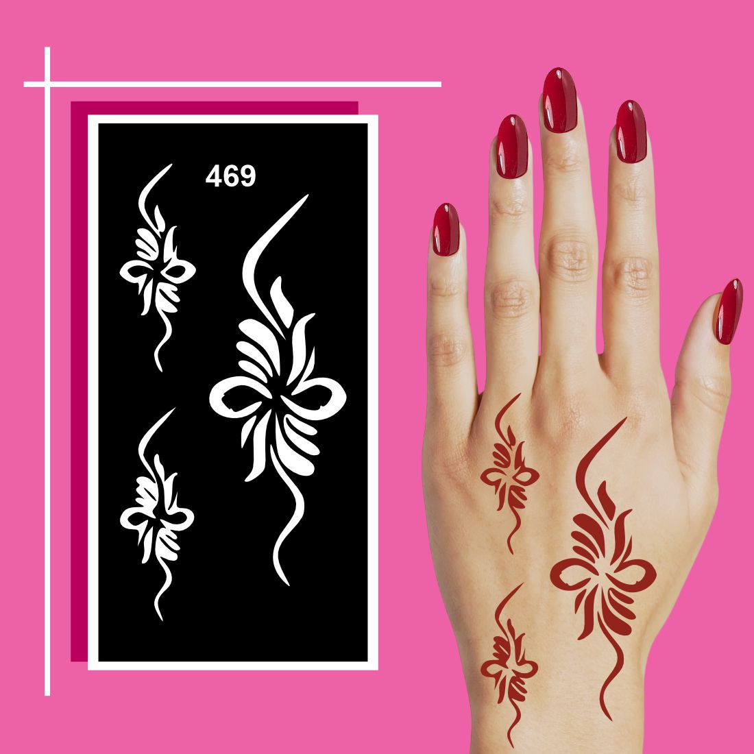 Playful and Cute Mehndi Stencil Stickers for Kids’ Fun For Kids & Adults Both Sticker