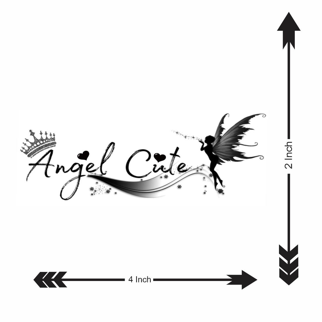 Temporary Tattoowala Angle Cute Crown Tattoo on Hand Waterproof Temporary Body Tattoo