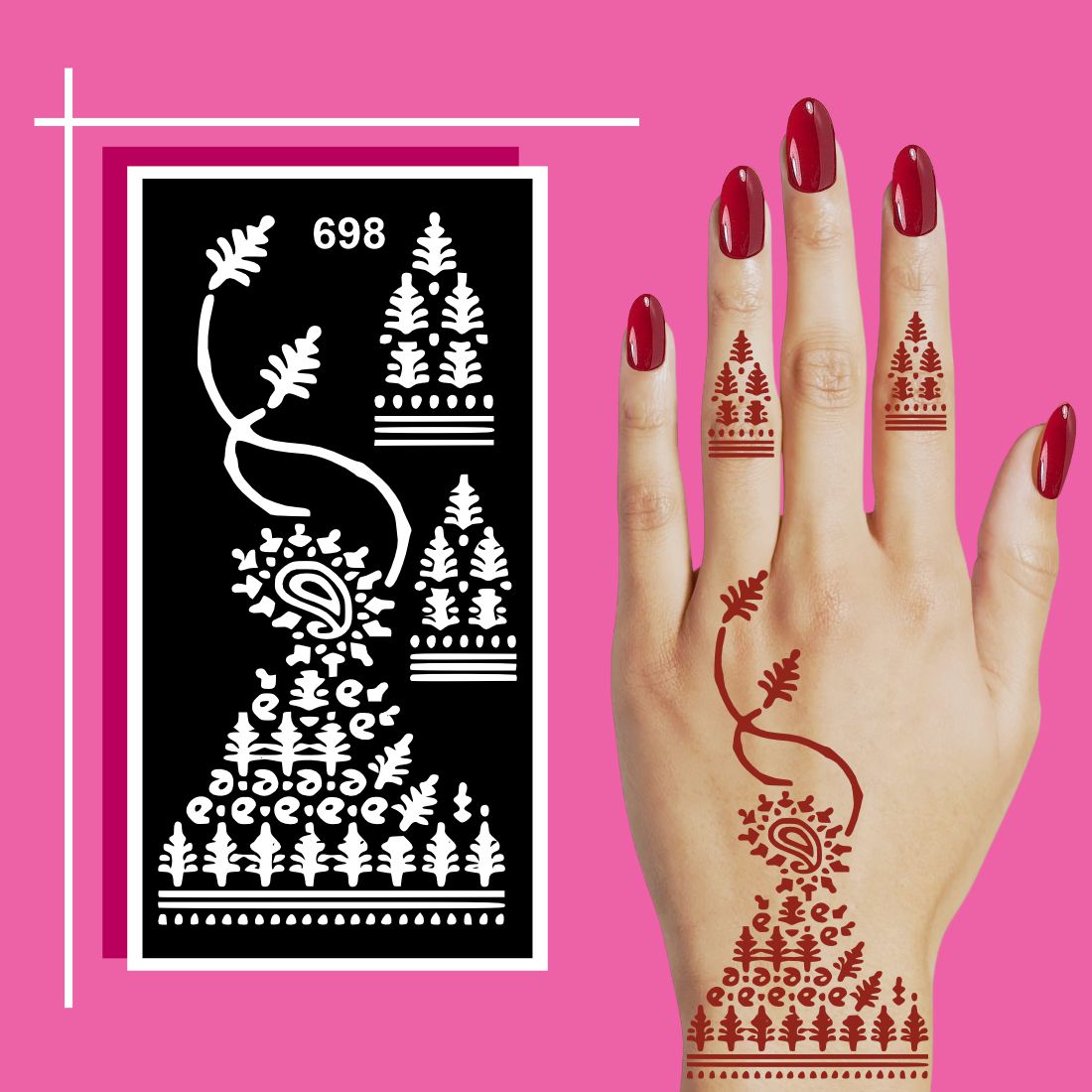 Elegant Mehndi Stencil Sheets for Kids and Adults with Full Hand Designs