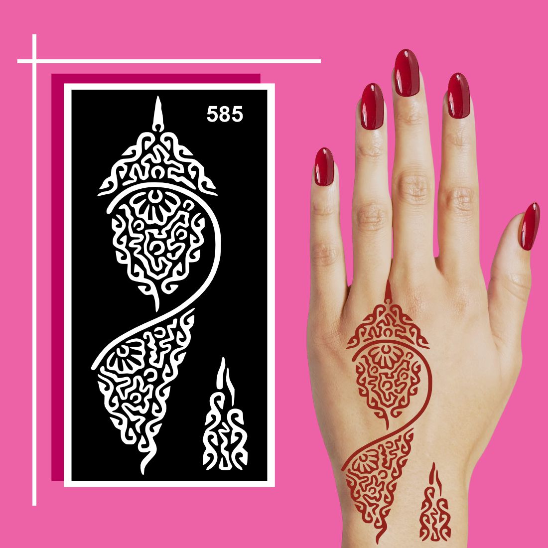 Henna Stencil Art Template Pack for Casual Styling and Cultural Celebrations