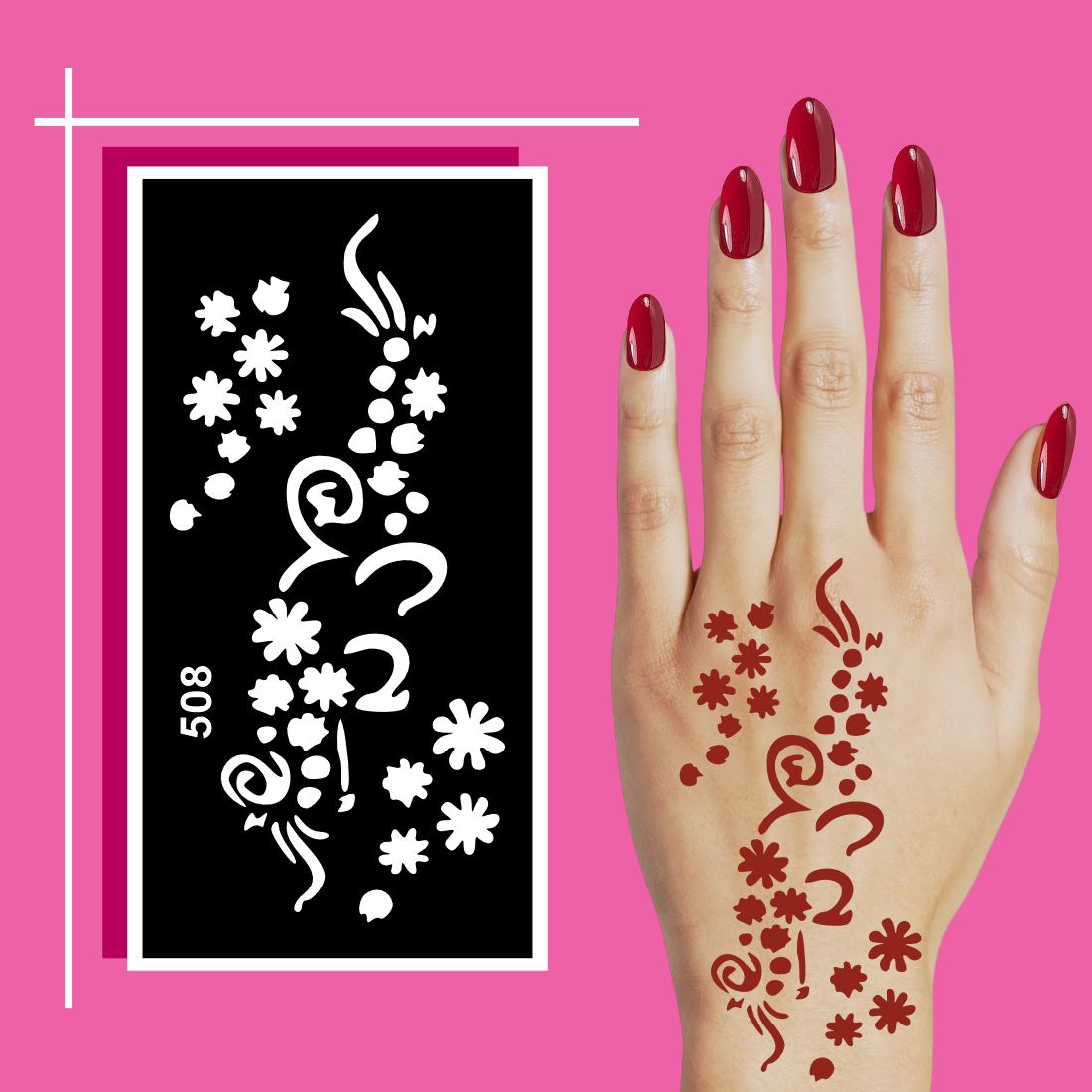DIY Mehndi Stencil Sticker Set for Fun, Learning, and Decorative Hand Art Activities