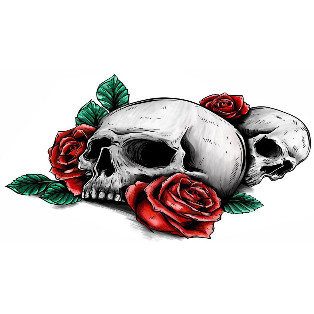 Temporary Tattoowala Skull With Rose Real Temporary Tattoo for Men and Women Waterproof Sticker