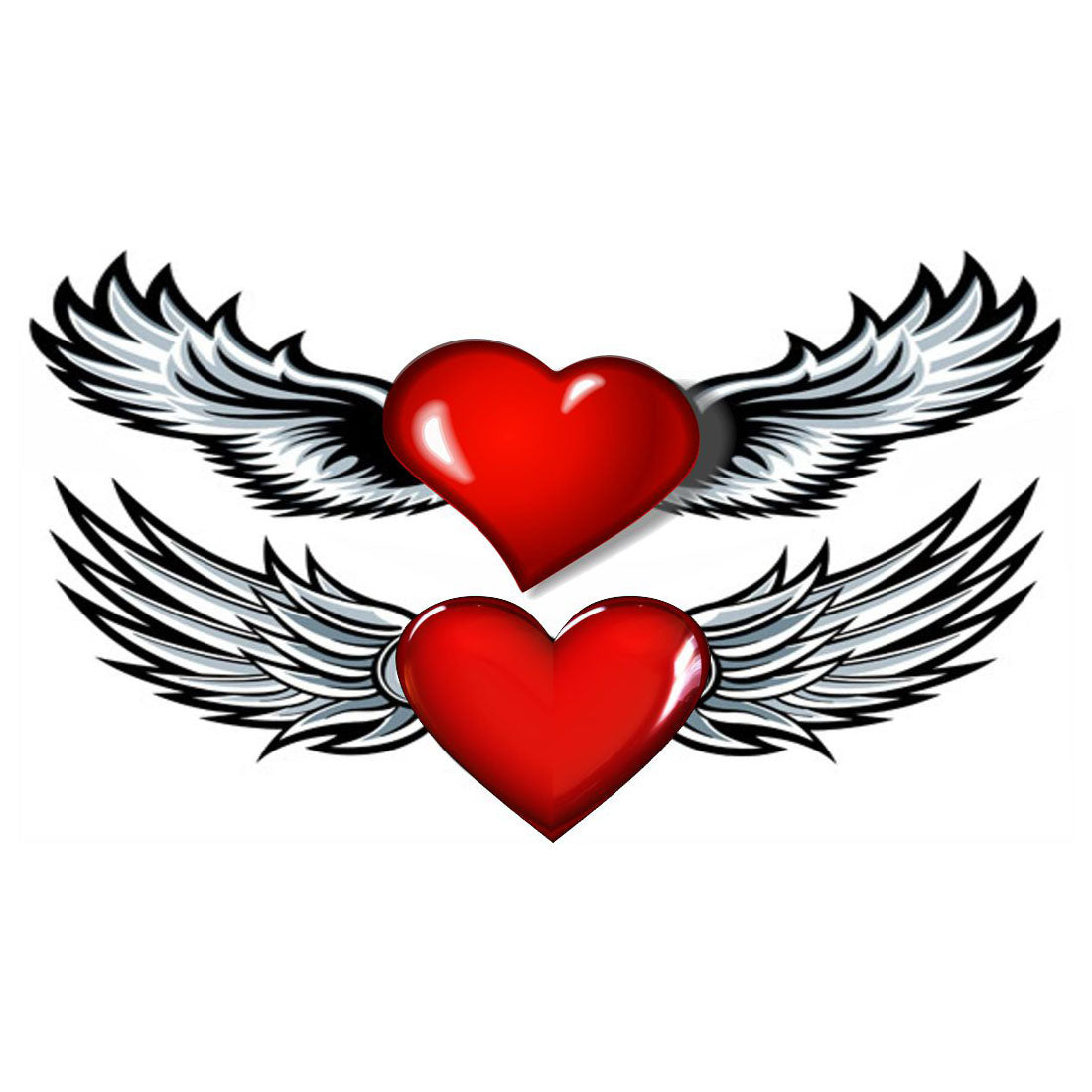 Temporary Tattoowala Heart Wing 3D Colourful Temporary Tattoo for Men and Women Waterproof Sticker