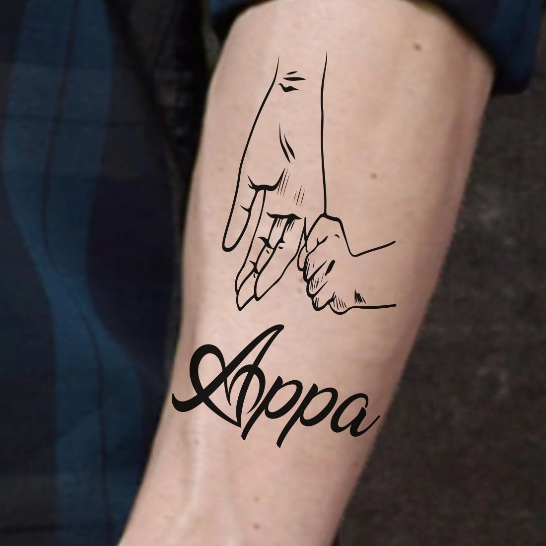 New Child With Appa Hand Temporary Tattoo For Men and Woman