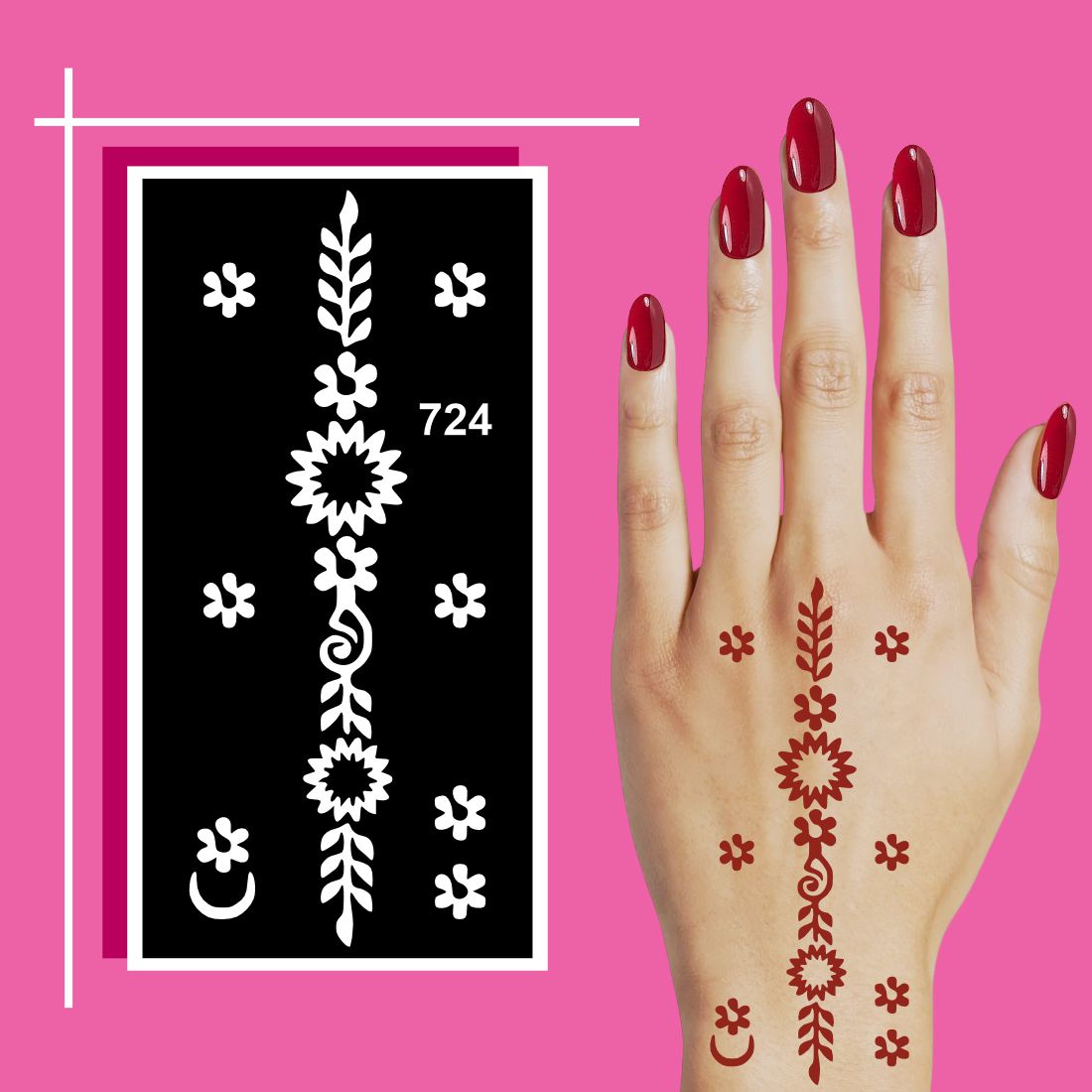 Beginner to Advanced Mehndi Stencil Art Sheets with Pre-Cut Floral Designs