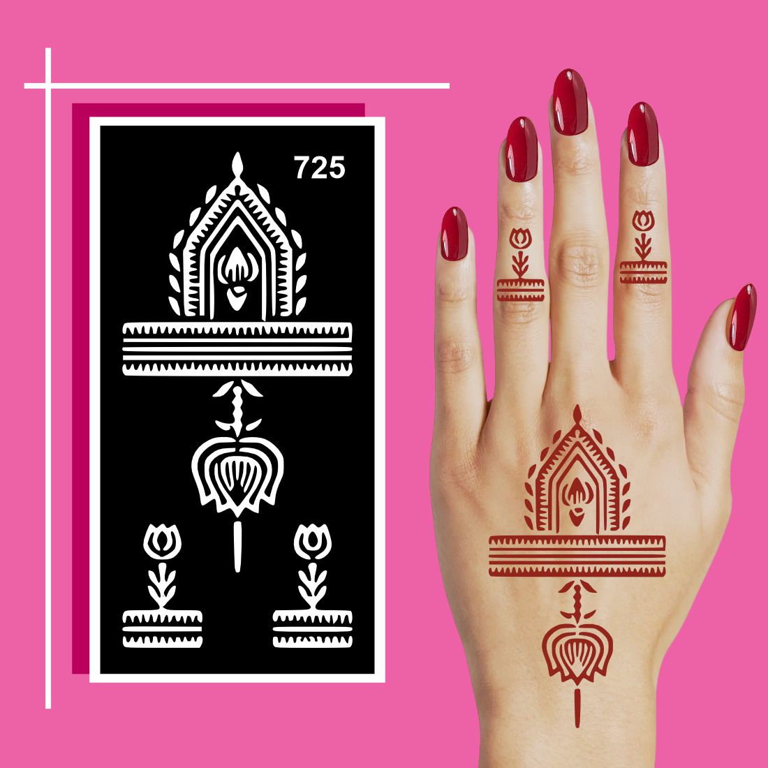 Smooth Edge Henna Stencil Stickers for Clean and Easy Application by Anyone