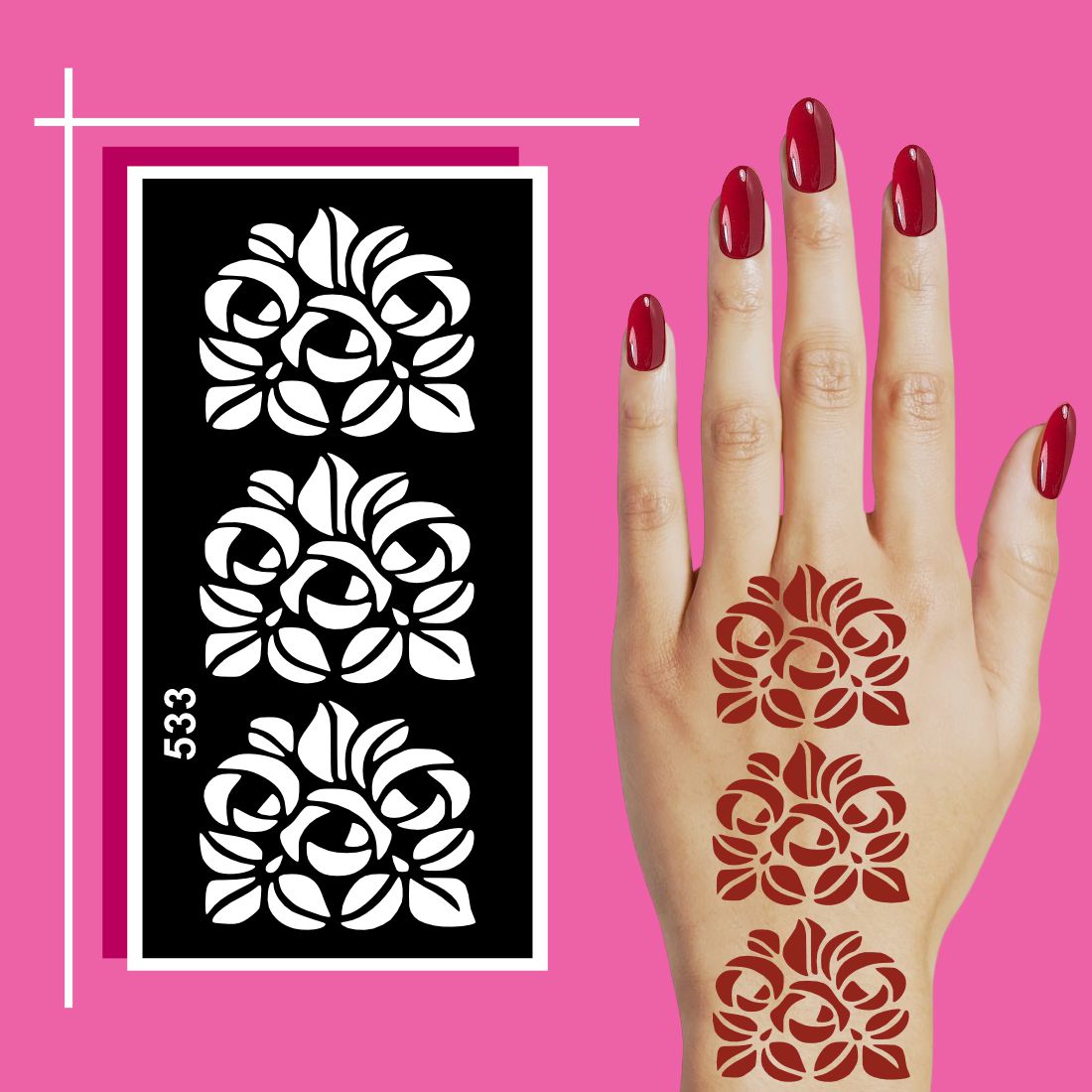 Traditional and Trendy Henna Stencil Pack for Creative and Stylish Hands