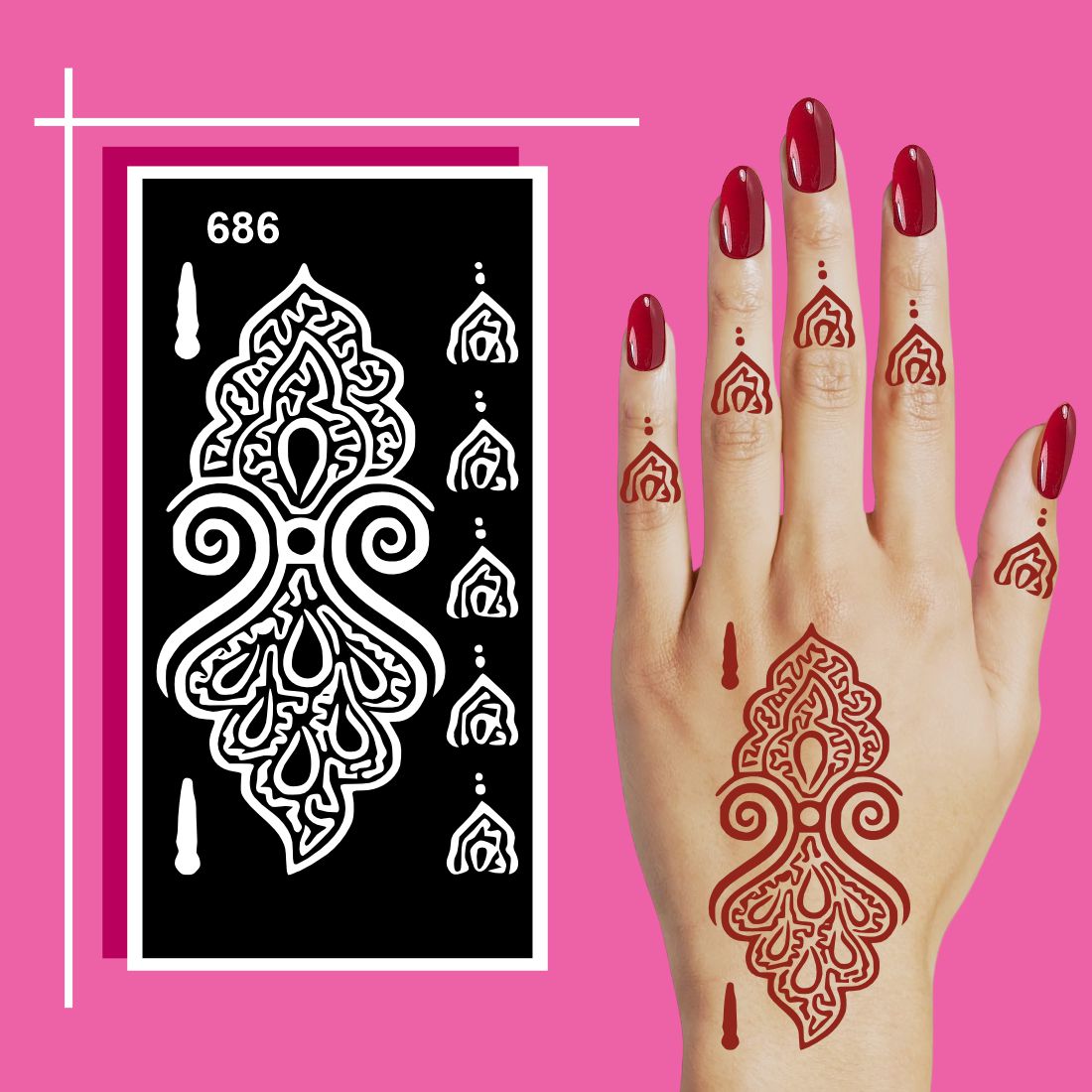 Reusable Mehndi Stencil Stickers for Daily Practice Sessions For Kids & Adults Both Sticker