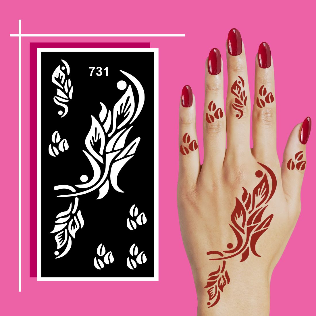 Floral Fantasy Mehndi Stencil Art Templates for Kids, Teens, and Adults