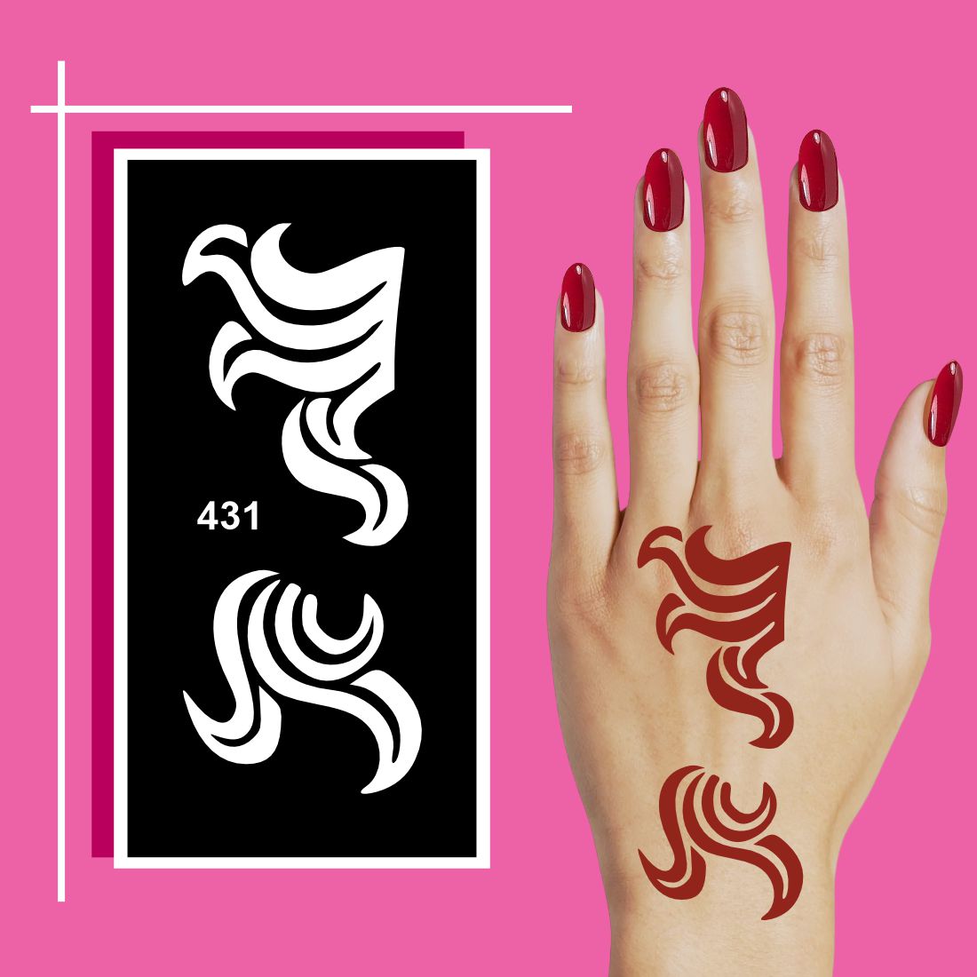 Mess-Free Mehndi Stencil Design Sheets with Smooth Finish For Kids & Adults Both Sticker