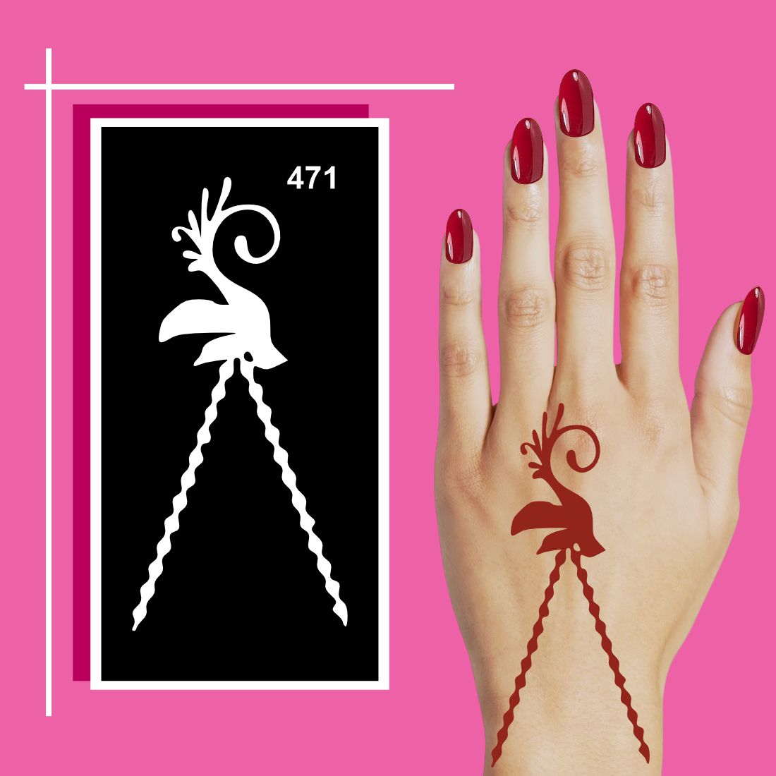 Playful and Cute Mehndi Stencil Stickers for Kids’ Fun For Kids & Adults Both Sticker