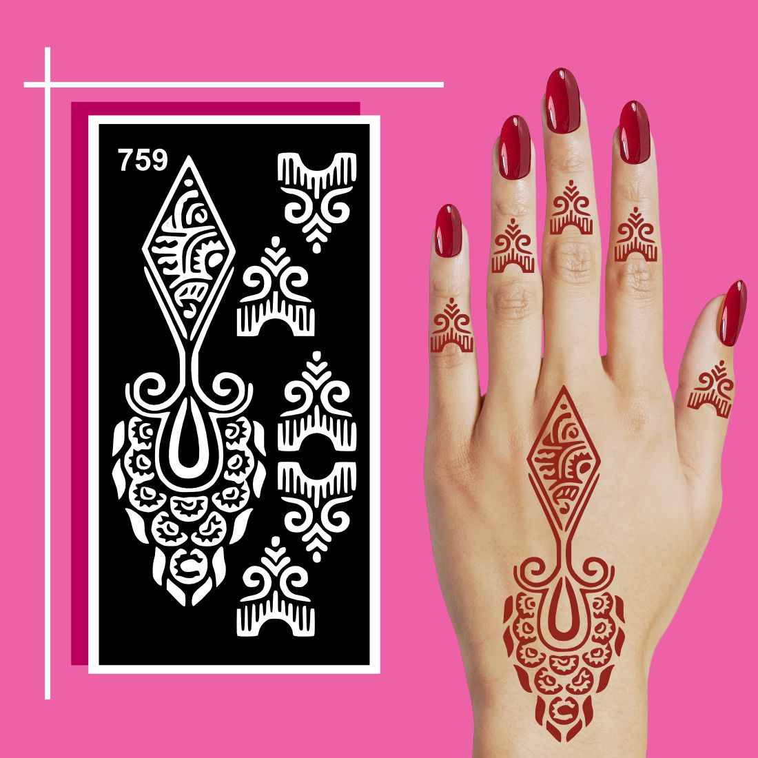 Creative Mehndi Stencil Design Templates with Hand Drawn Style for Artistic Vibes
