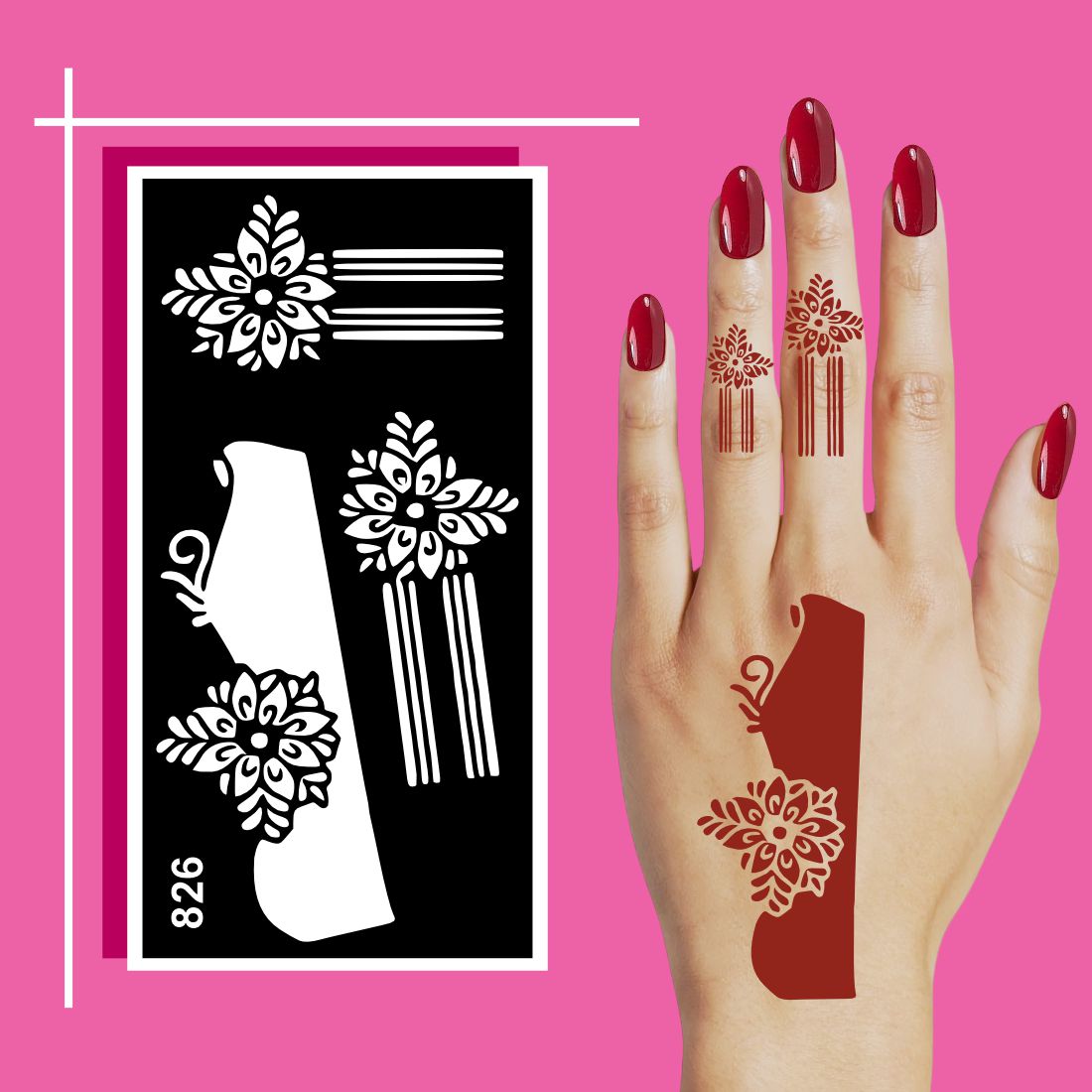 Traditional Mehndi Stencil Kit for Easy Hand Application at Home