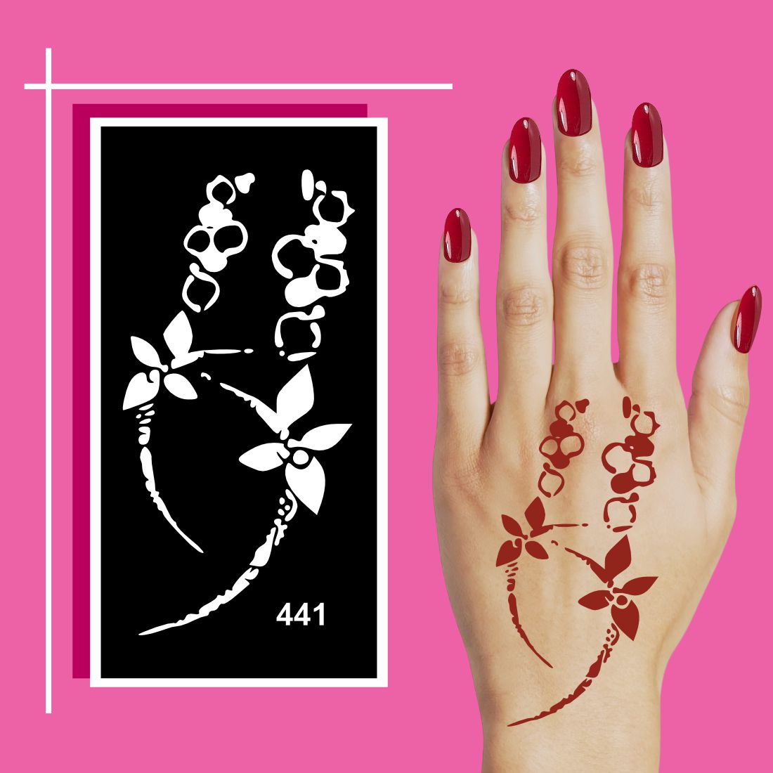 Quick Stick Mehndi Stencil Set for Anytime Use For Kids & Adults Both Sticker