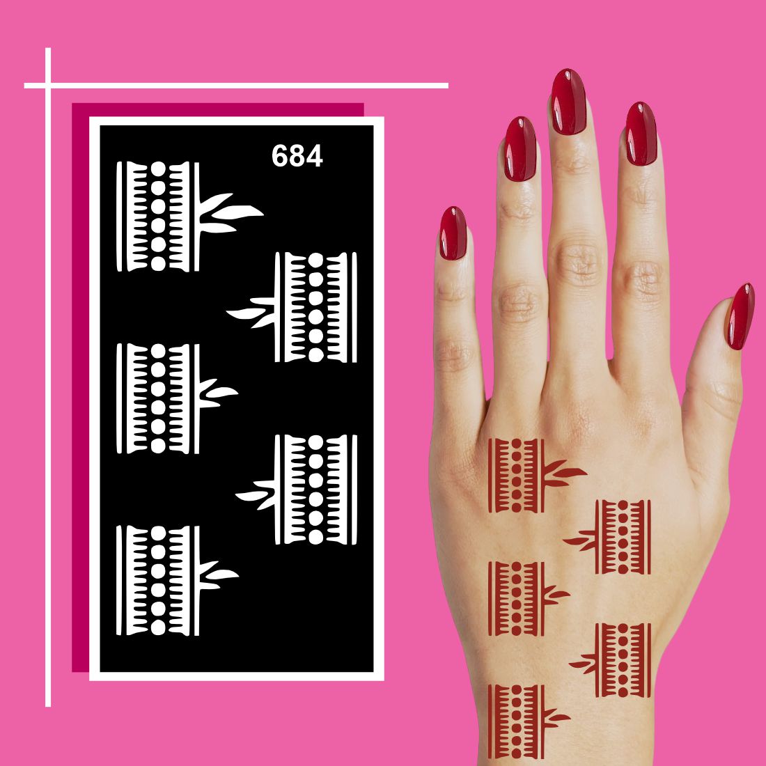 Detailed Finger Mehndi Stencil Sheets for Stylish Hand Art