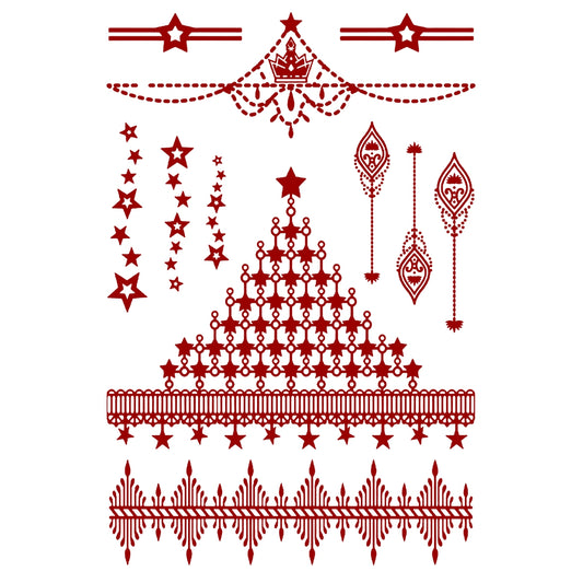 Star Mandala Mehndi Tattoo For Women Waterproof Temporary Body Tattoo Full Hand
