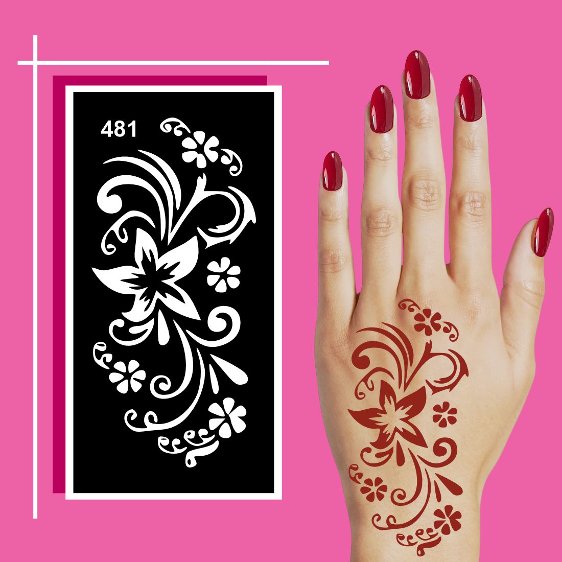 Art-Inspired Mehndi Stencil Set for Hands and Arms For Kids & Adults Both Sticker