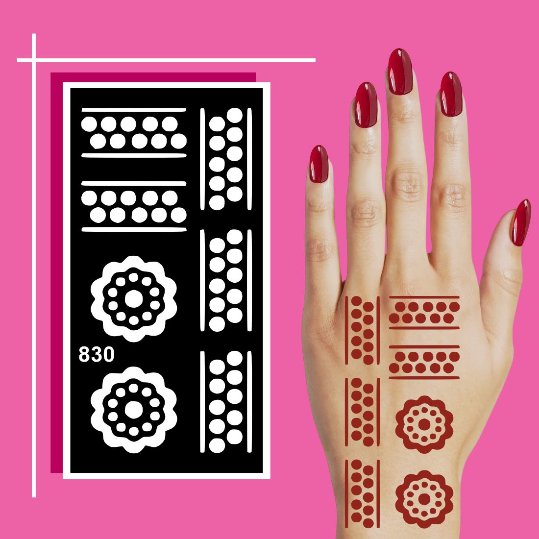 Soft Adhesive Mehndi Stencil Stickers for Quick and Elegant Hand Art