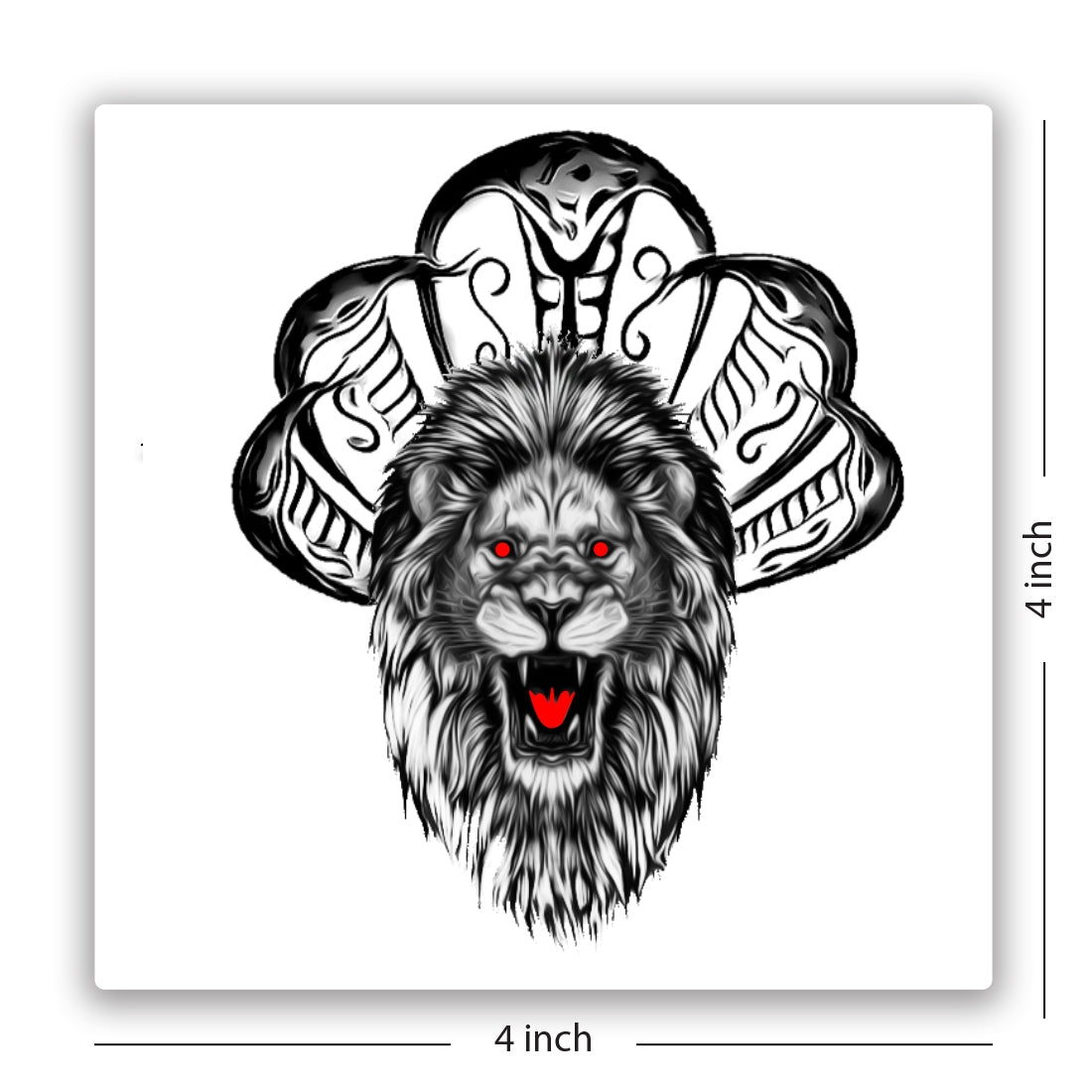 New Lion With Shesnaag Temporary Body Tattoo For Men and Woman