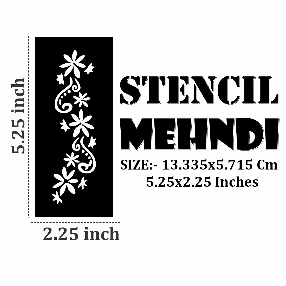 Creative Kids Mehndi Stencil With Floral and Swirl Motifs|Kids can decorate notebooks, drawings, or school projects with Stencil stickers