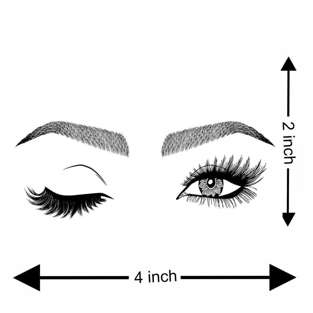 Temporary Tattoowala Eye With Eyebrow Temporary Tattoo for Men and Women Waterproof Sticker