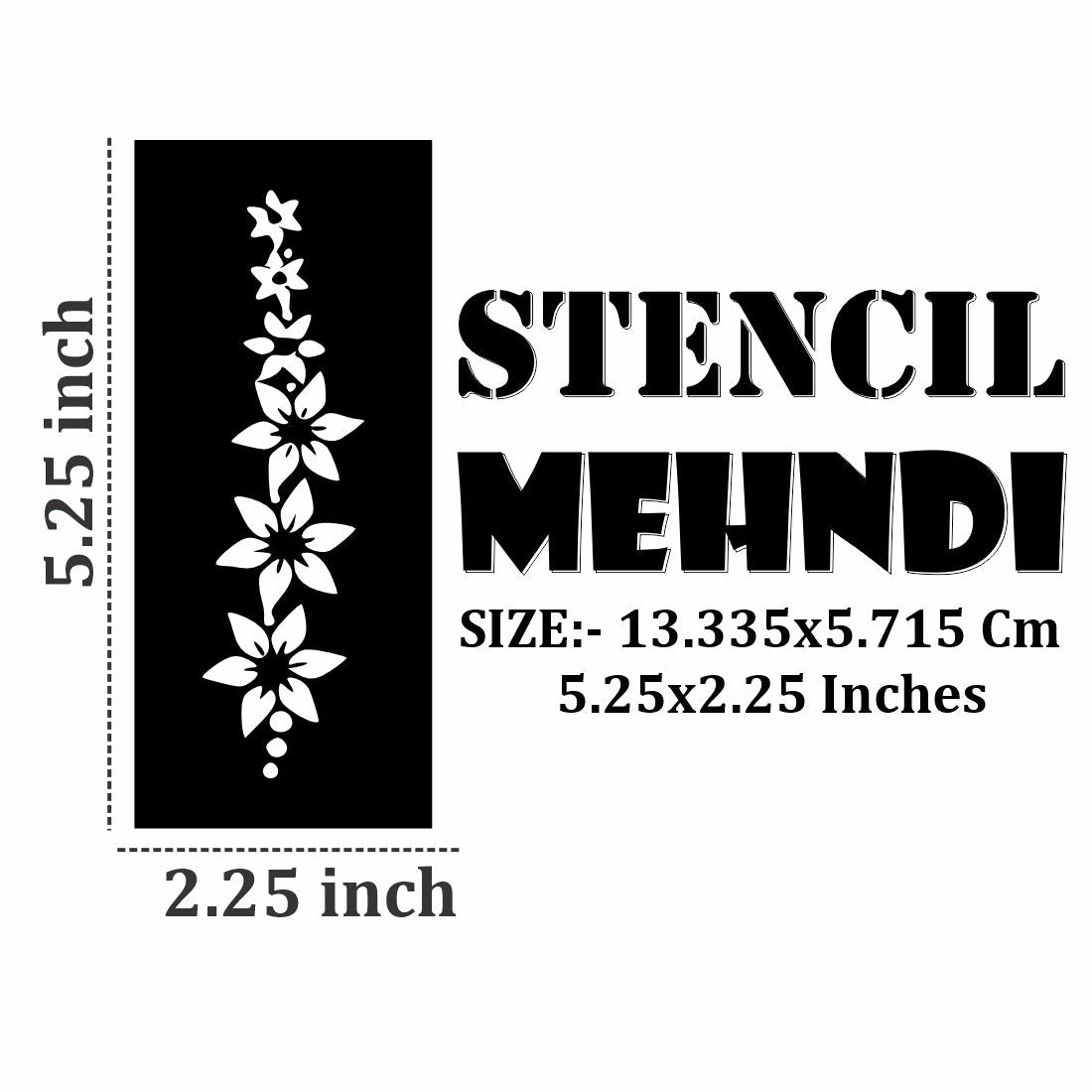 Creative Kids Mehndi Stencil With Floral and Swirl Motifs Kids can decorate notebooks, drawings, or school projects with Stencil stickers