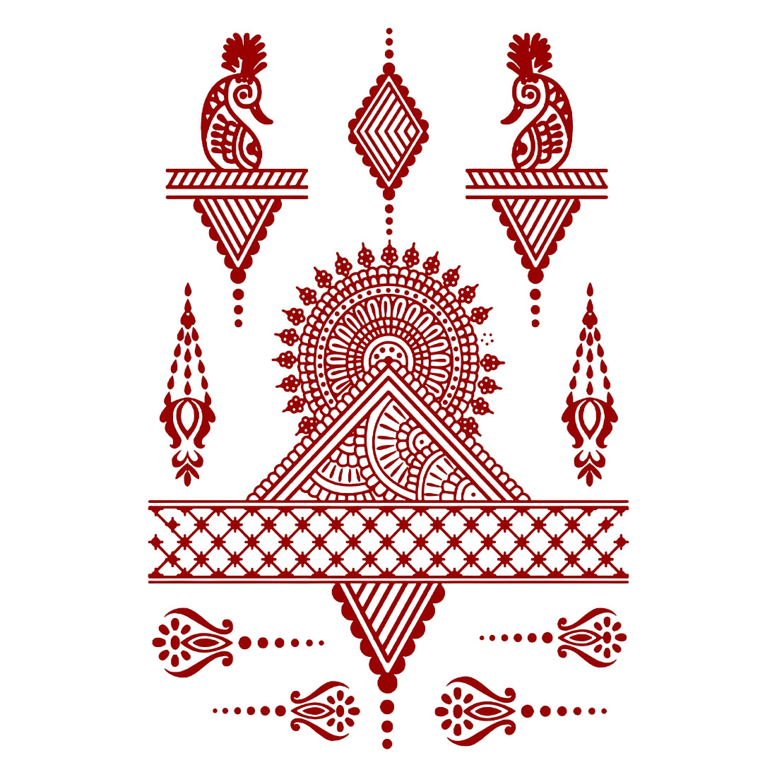 Henna Mandala Mehndi Tattoo For Women Waterproof Temporary Body Tattoo Full Hand