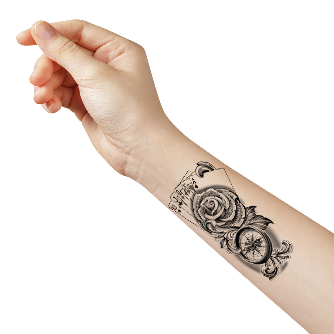 Temporary Tattoowala Teen Patti Flower Tattoo on Hand Waterproof Temporary Body Tattoo