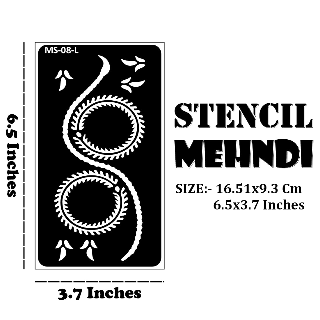 Arabic Style Henna Stencil Sticker With Floral Art One Set For Each Hand