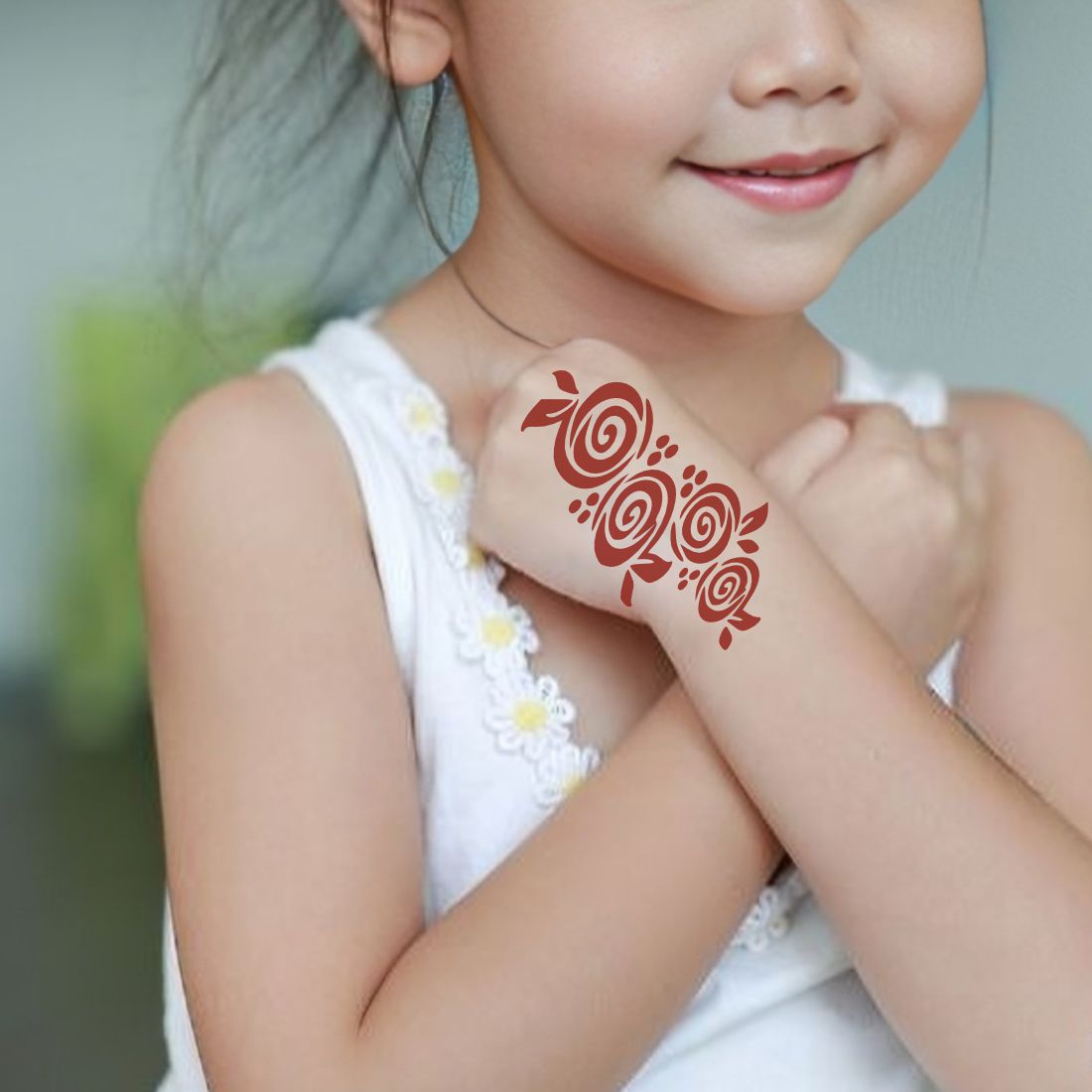 Easy Peel and Stick Mehndi Stencil Art for Families For Kids & Adults Both Sticker