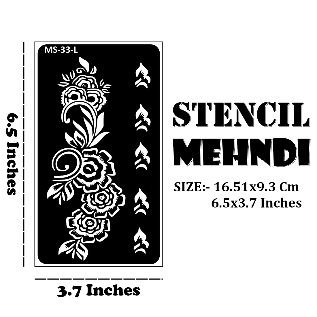 Flower Leaf Mehndi Simple and Clean Results Every Time Stencil Mehndi One Set For Each Hand