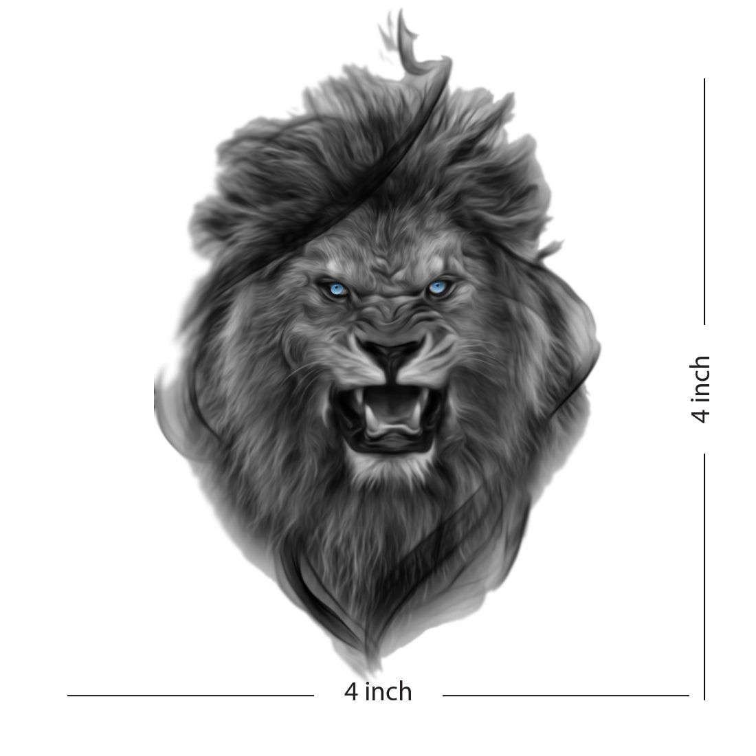 New Black Lion Roar Tattoo Waterproof Temporary Body Tattoo