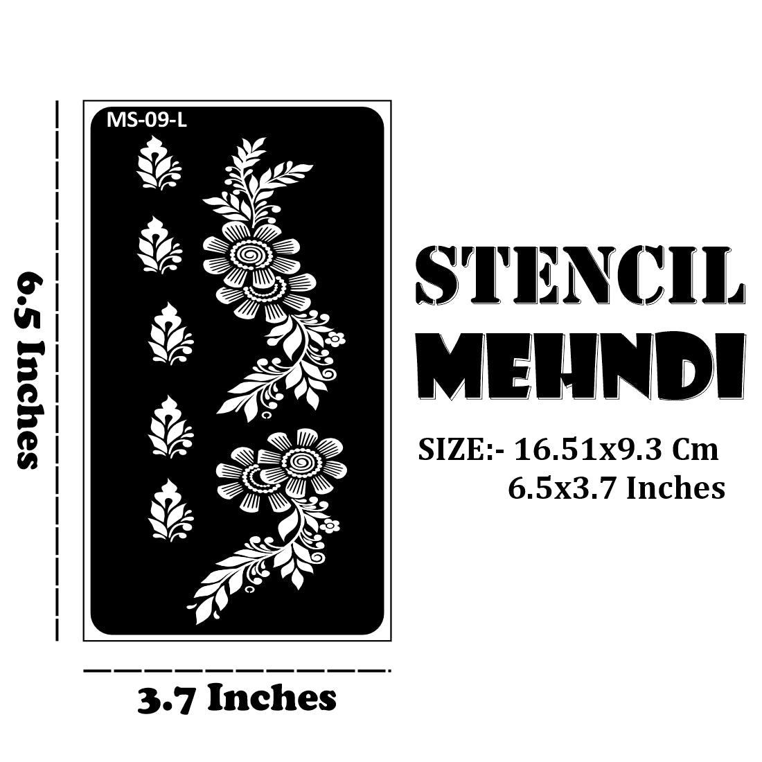 Flower Ready-to-Use Henna Stencil With Trendy Designs Stencil Mahndi Sticker One Set For Each Hand