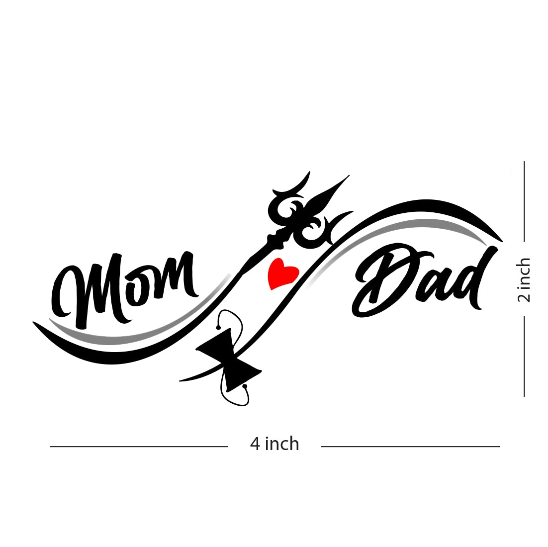 New Mom Dad Trishul Black Tattoo Waterproof Temporary Body Tattoo