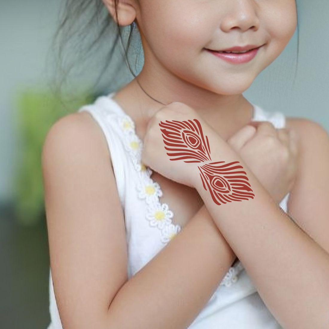 Fun Floral Mehndi Stencil Templates for Creative Kids For Kids & Adults Both Sticker