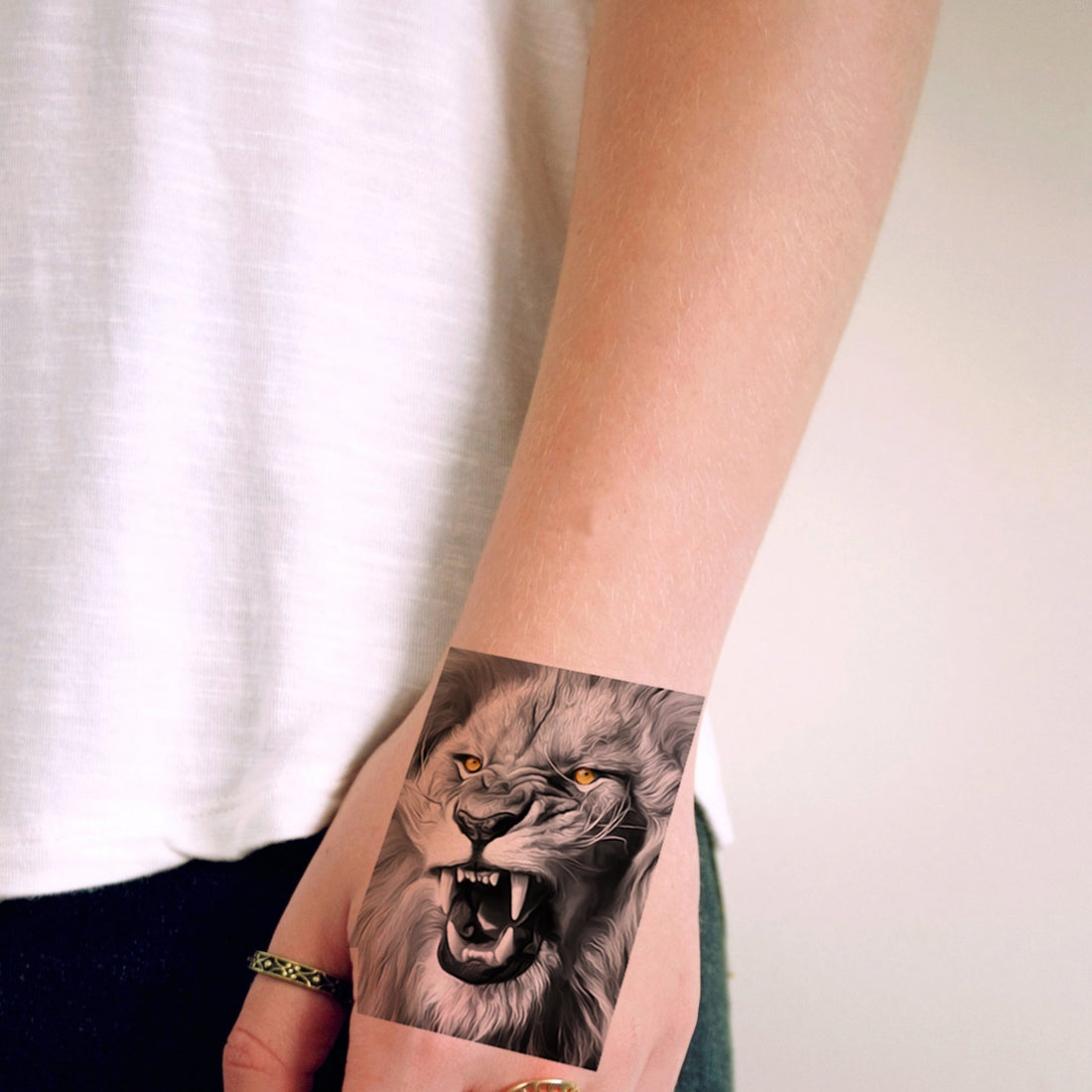 New Black Lion Roar Temporary Body Tattoo For Men and Woman
