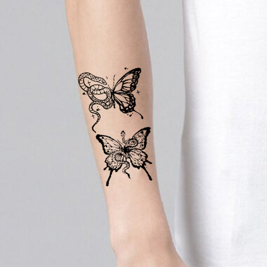 Temporary Tattoowala Double Butterfly Tattoo on Hand Waterproof Temporary Body Tattoo