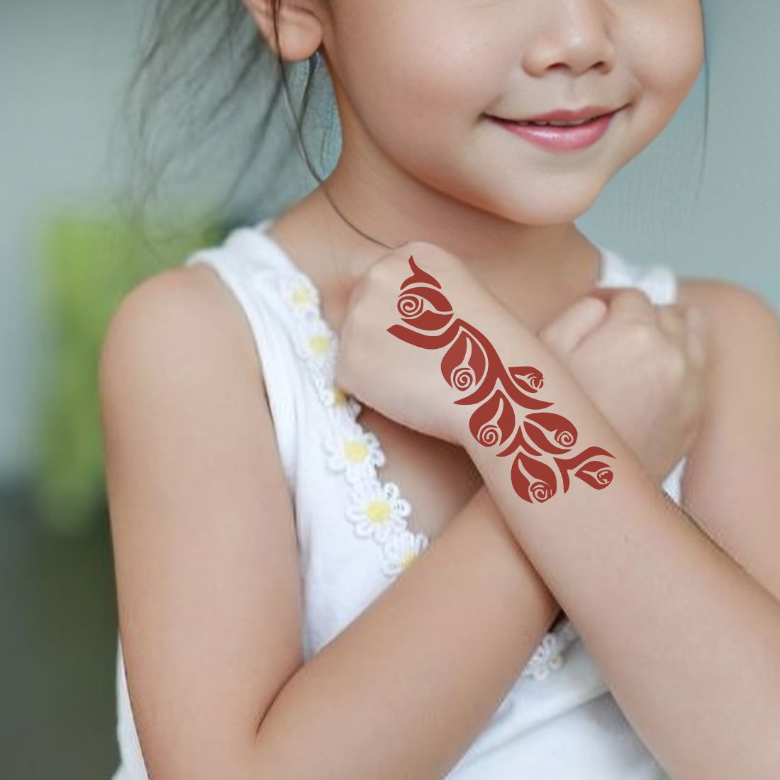 Henna Art Stencil Sticker Pack with Bold, Curvy, and Swirl Patterns for Creative Use