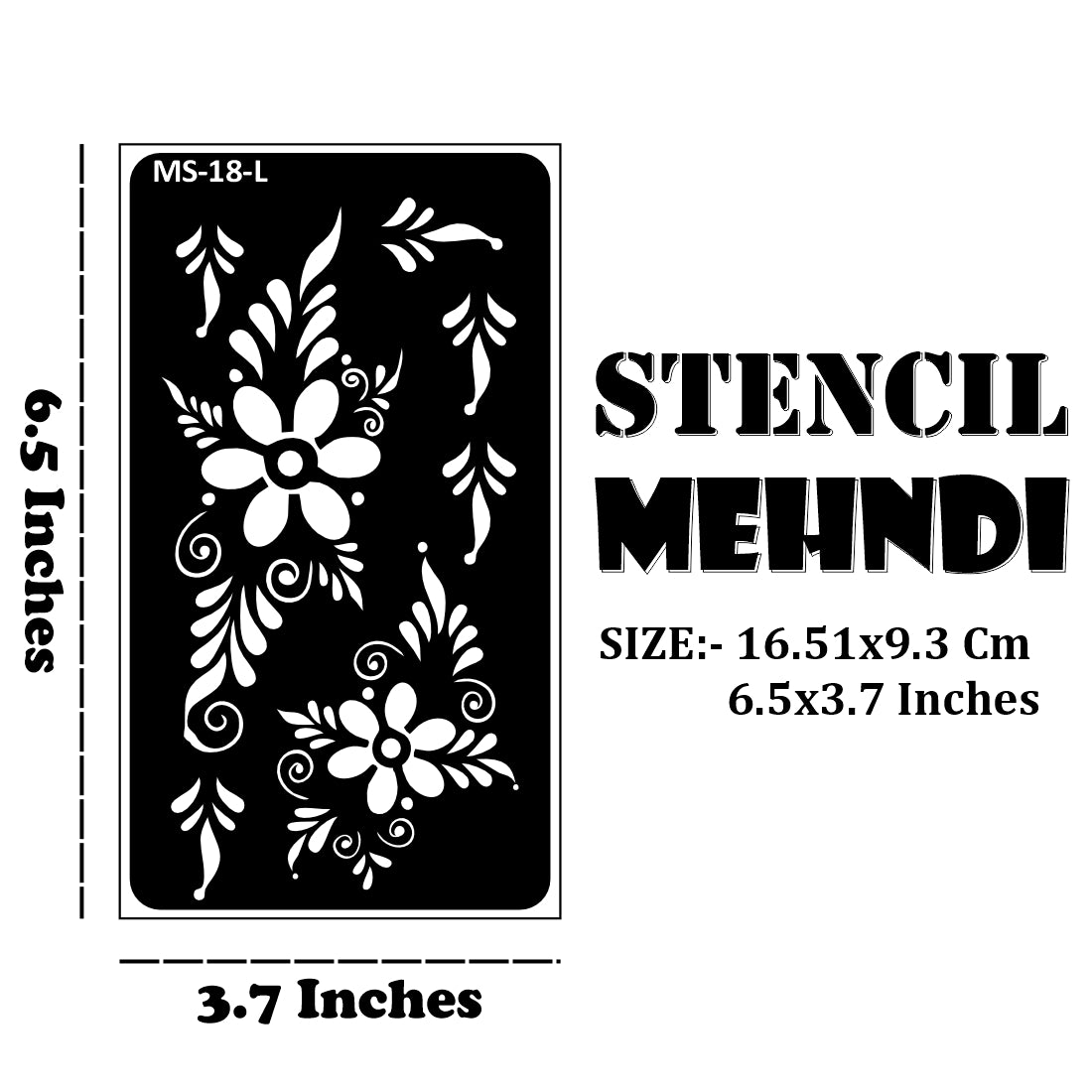 Graceful Mehndi Design Sticker for Hands and Fingers Stencil Mehndi Sticker One Set For Each Hand