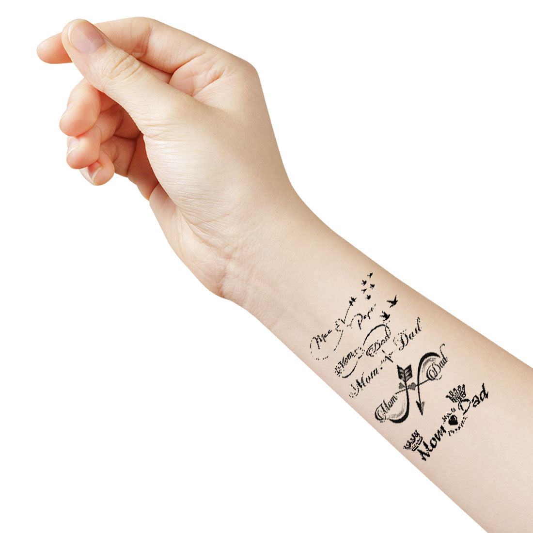 Temporary Tattoowala Mom Dad 6 Pcs Tattoo Family Waterproof Temporary Body Tattoo