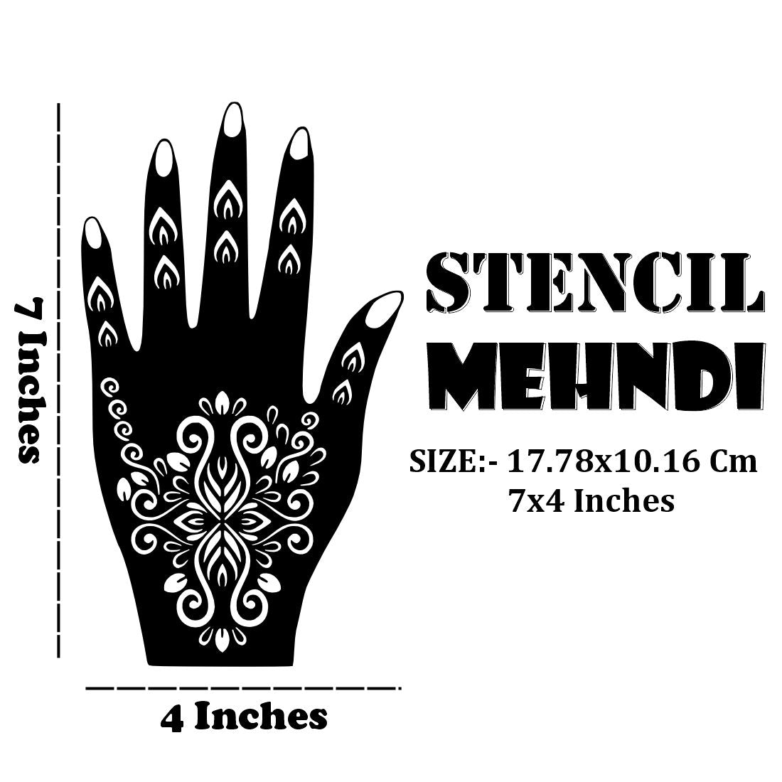 Hand and Palm Mehndi Stencil Sticker for Classic Looks Easy to Apply & Perfect for All Occasions | Peel And Stick Stencil Mehndi Sticker